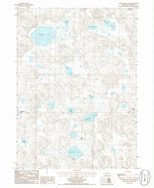1986 Schoonover Lake, NE - Nebraska - USGS Topographic Map