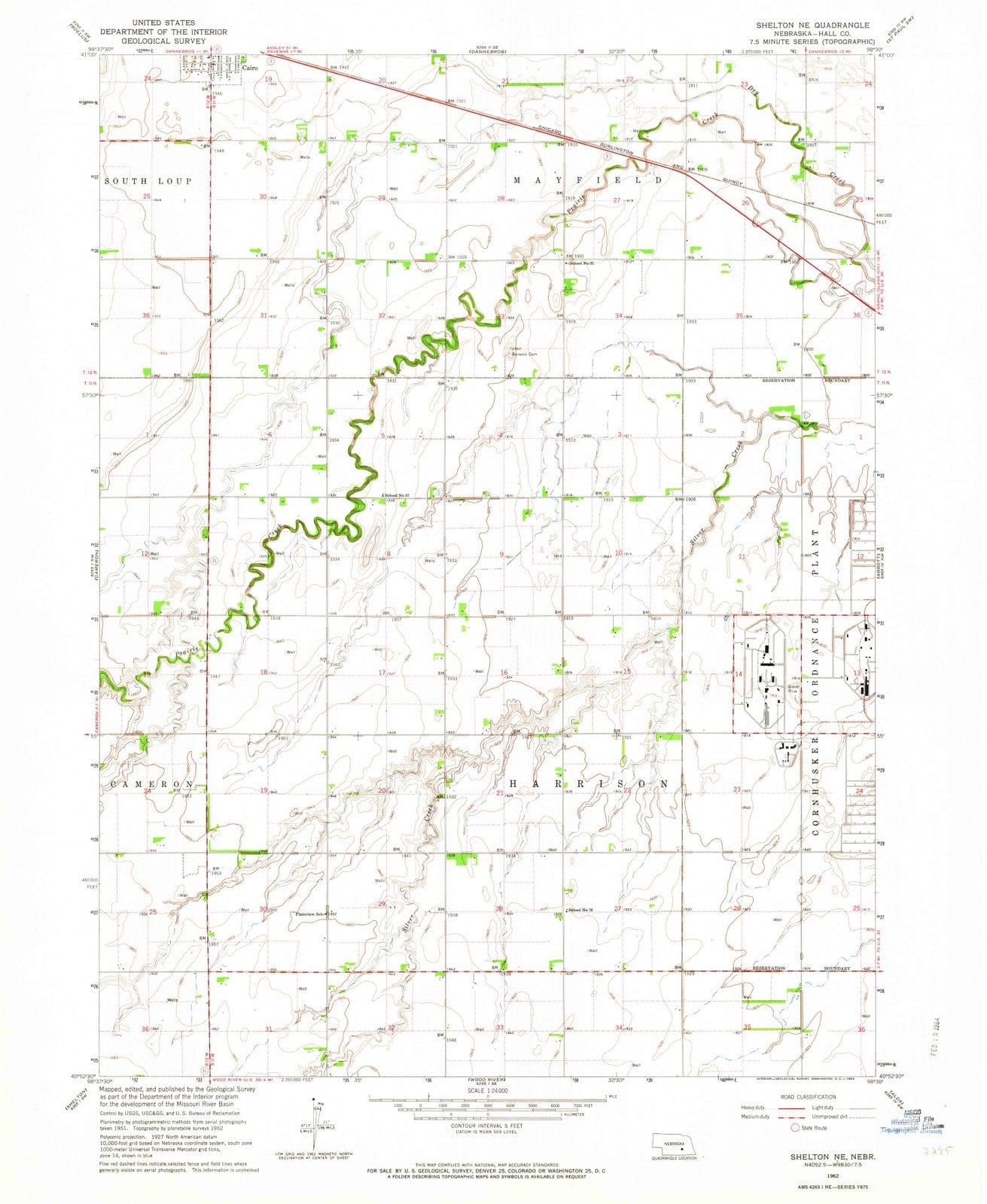 1962 Shelton, NE - Nebraska - USGS Topographic Map