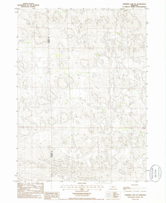1985 Shimmins Lake, NE - Nebraska - USGS Topographic Map