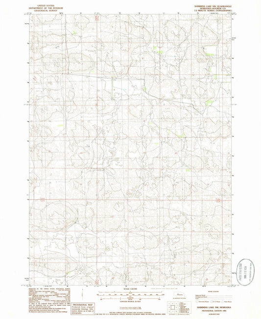 1985 Shimmins Lake, NE - Nebraska - USGS Topographic Map v2