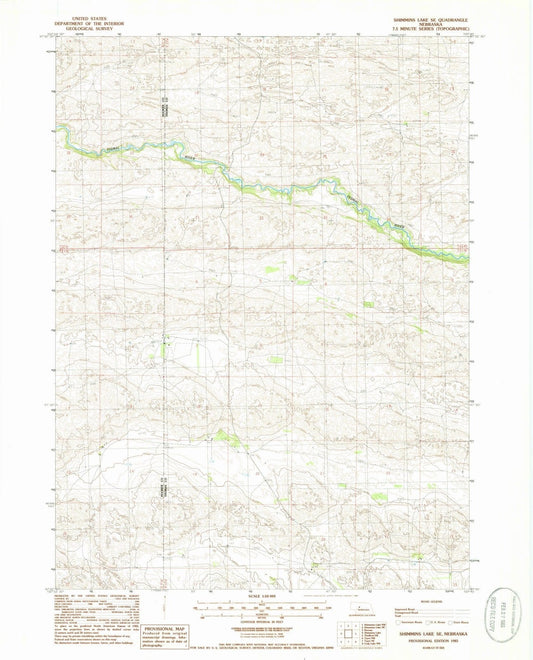 1985 Shimmins Lake, NE - Nebraska - USGS Topographic Map v3