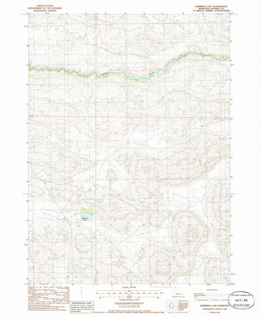 1985 Shimmins Lake, NE - Nebraska - USGS Topographic Map v4