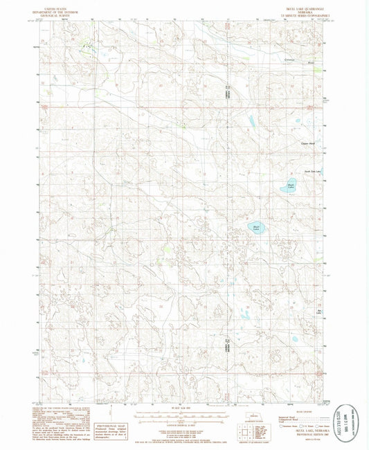 1985 Skull Lake, NE - Nebraska - USGS Topographic Map