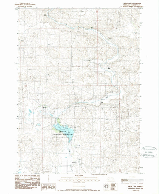 1989 Smith Lake, NE - Nebraska - USGS Topographic Map