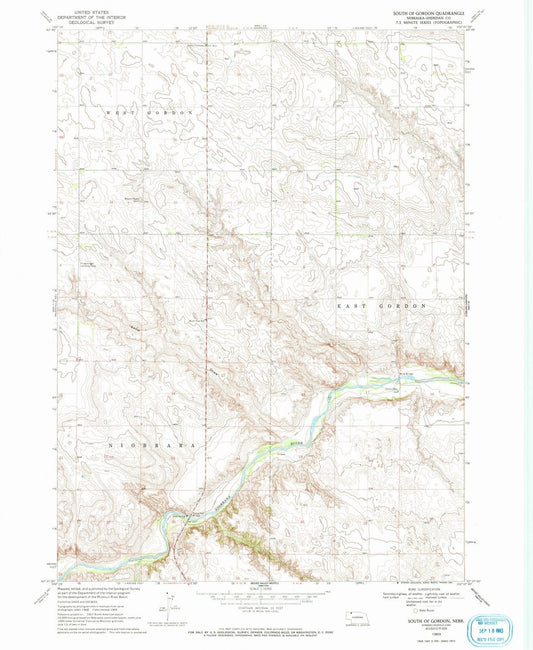 1969 South of Gordon, NE - Nebraska - USGS Topographic Map