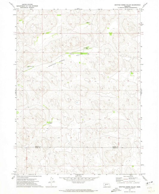 1971 Spotted Horse Valley, NE - Nebraska - USGS Topographic Map
