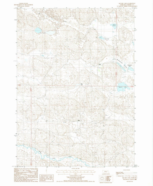 1987 Square Lake, NE - Nebraska - USGS Topographic Map