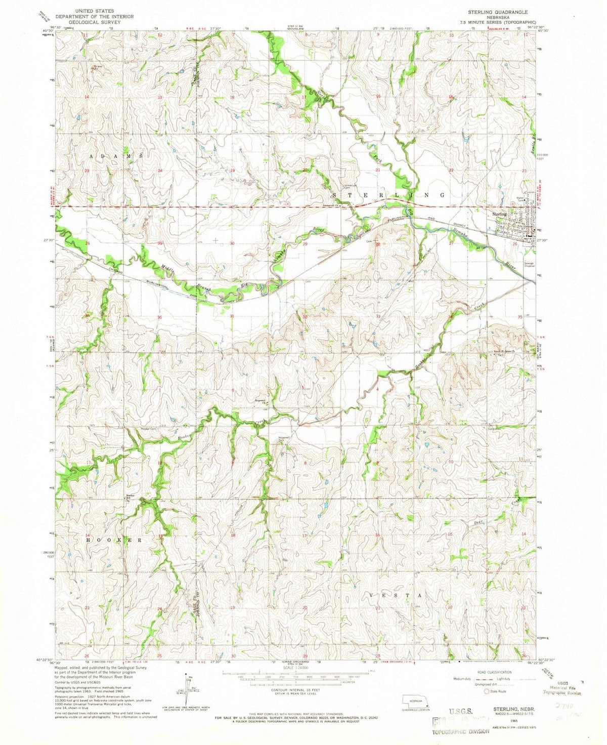 1965 Sterling, NE - Nebraska - USGS Topographic Map