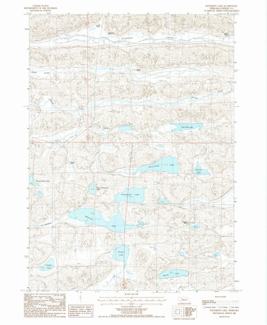1987 Steverson Lake, NE - Nebraska - USGS Topographic Map
