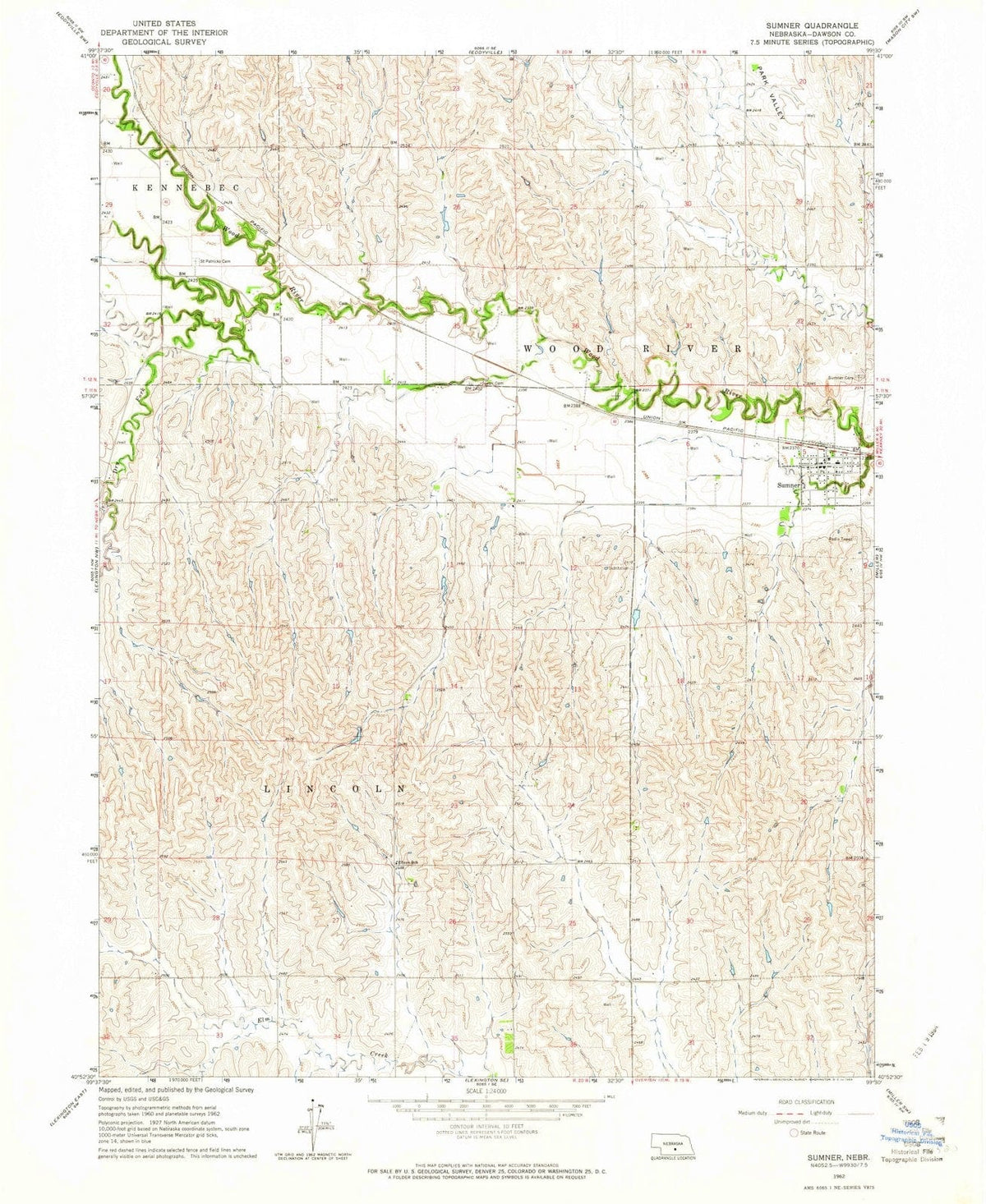 1962 Sumner, NE - Nebraska - USGS Topographic Map