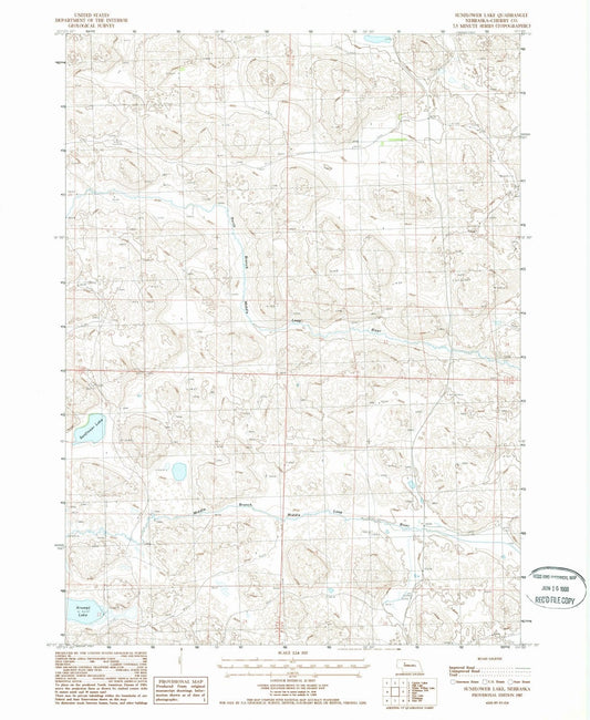 1987 Sunflower Lake, NE - Nebraska - USGS Topographic Map