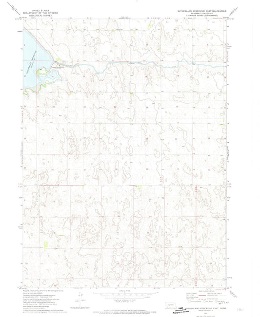1971 Sutherland Reservoir East, NE - Nebraska - USGS Topographic Map