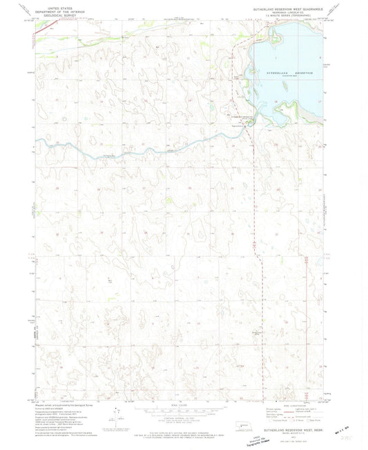 1971 Sutherland Reservoir West, NE - Nebraska - USGS Topographic Map