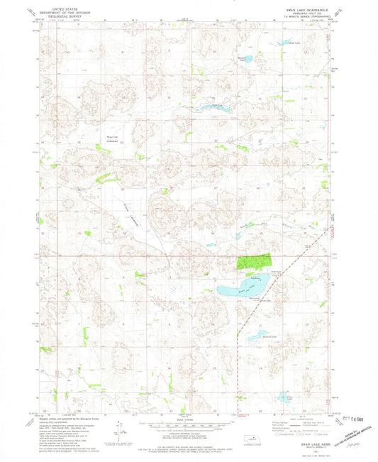 1981 Swan Lake, NE - Nebraska - USGS Topographic Map