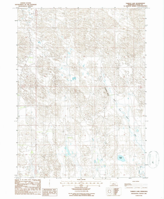 1986 Tarbox Lake, NE - Nebraska - USGS Topographic Map