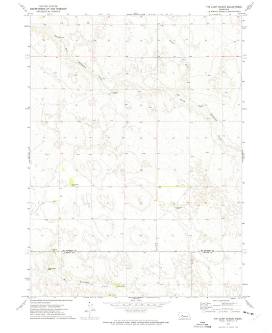 1972 Tin Camp Ranch, NE - Nebraska - USGS Topographic Map