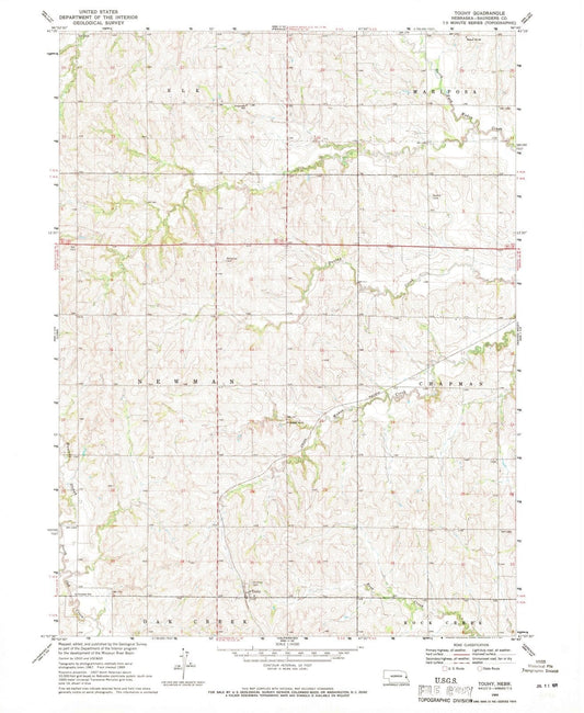 1969 Touhy, NE - Nebraska - USGS Topographic Map