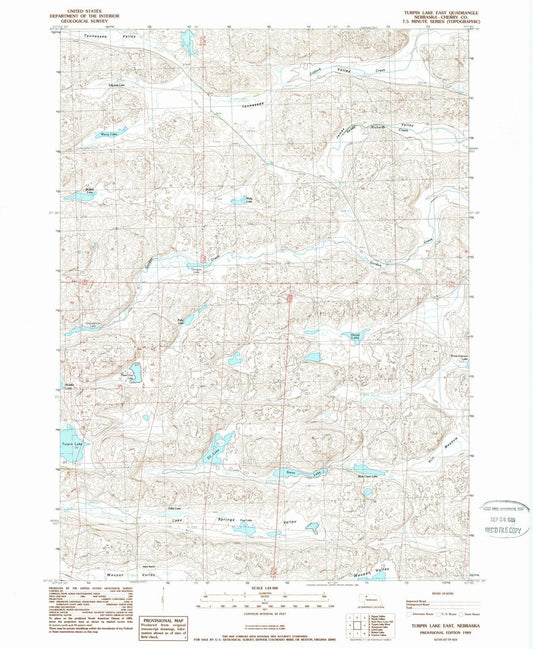 1989 Turpin Lake East, NE - Nebraska - USGS Topographic Map