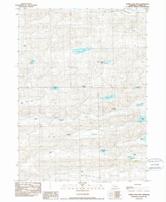 1989 Turpin Lake West, NE - Nebraska - USGS Topographic Map