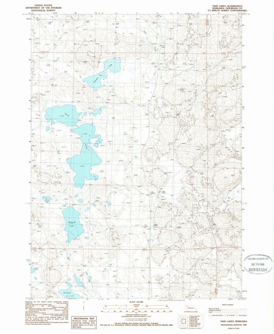 1989 Twin Lakes, NE - Nebraska - USGS Topographic Map
