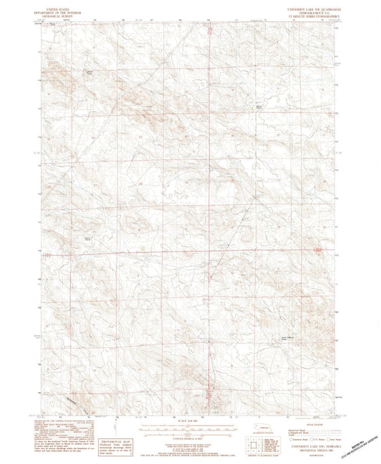 1983 University Lake, NE - Nebraska - USGS Topographic Map v2