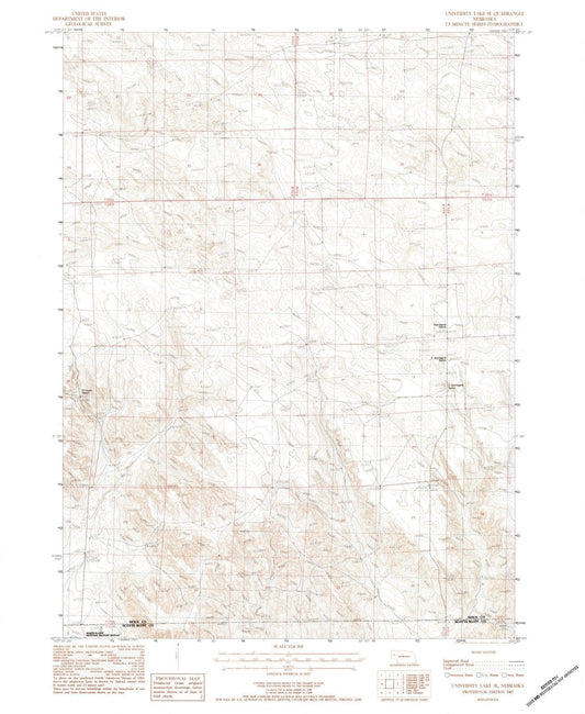 1983 University Lake, NE - Nebraska - USGS Topographic Map v3