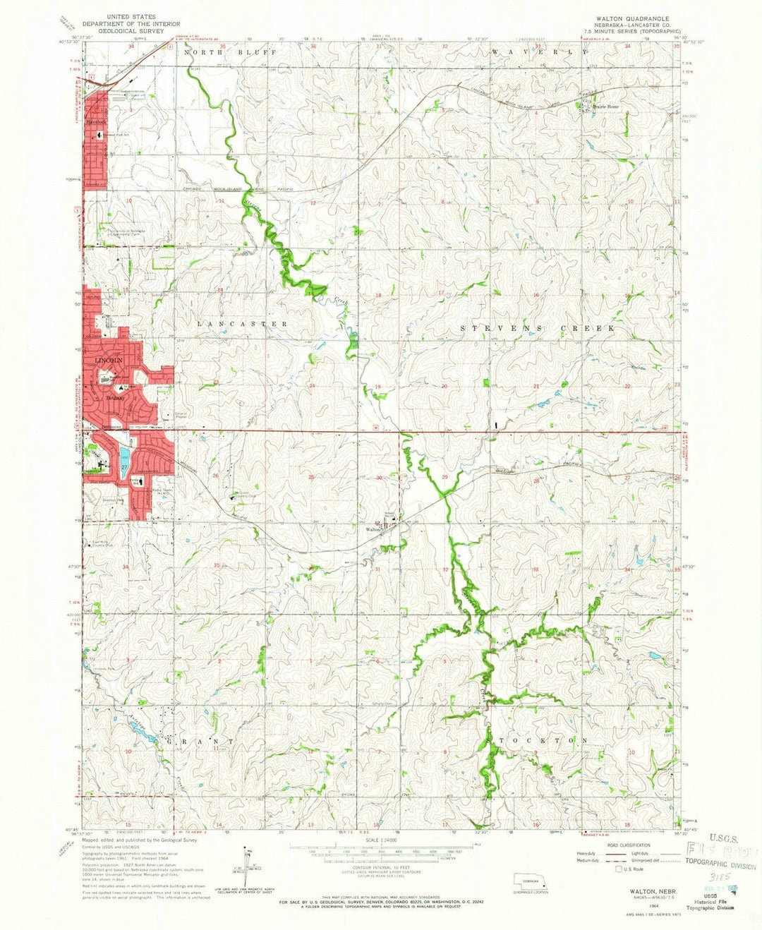 1964 Walton, NE - Nebraska - USGS Topographic Map