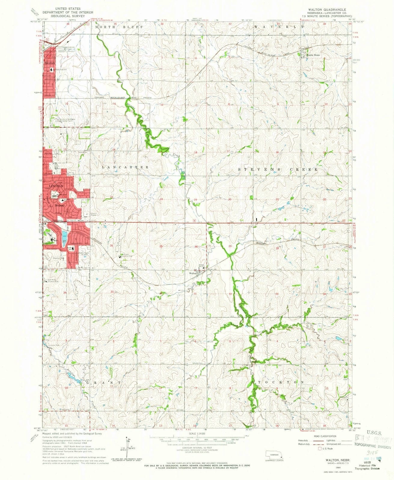 1964 Walton, NE - Nebraska - USGS Topographic Map