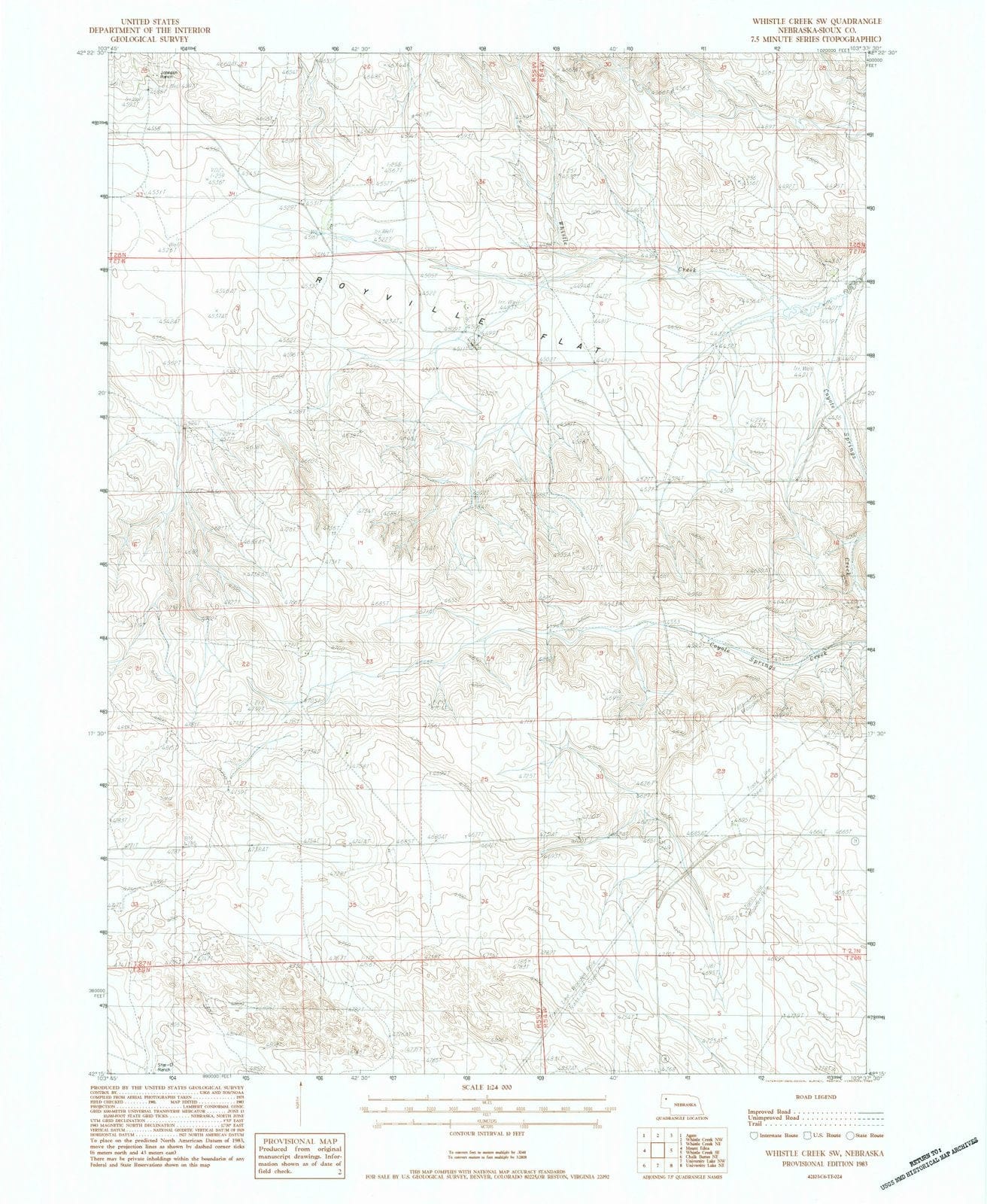 1983 Whistle Creek, NE - Nebraska - USGS Topographic Map v4
