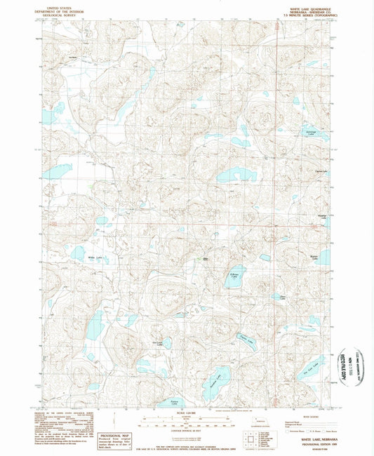1989 White Lake, NE - Nebraska - USGS Topographic Map