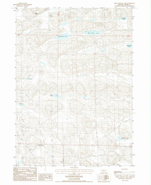1987 White Willow Lake, NE - Nebraska - USGS Topographic Map