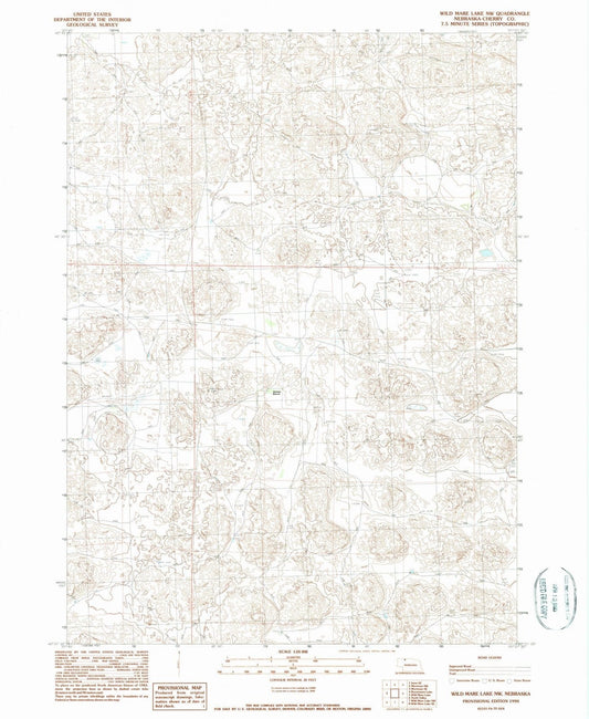 1990 Wild Mare Lake, NE - Nebraska - USGS Topographic Map