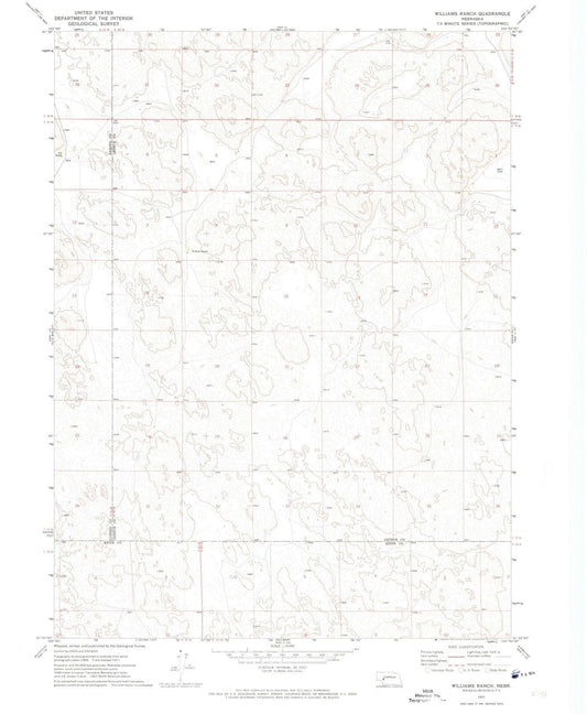 1971 Williams Ranch, NE - Nebraska - USGS Topographic Map