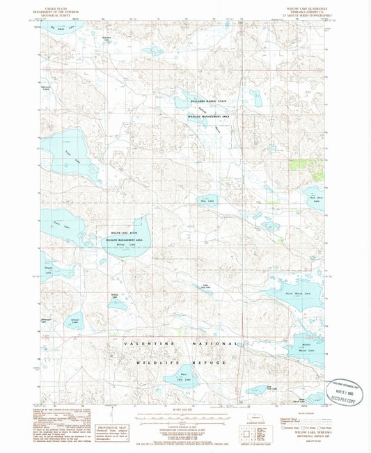 1985 Willow Lake, NE - Nebraska - USGS Topographic Map