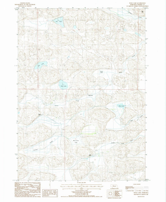 1987 Wolf Lake, NE - Nebraska - USGS Topographic Map