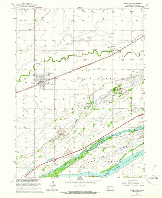 1962 Wood River, NE - Nebraska - USGS Topographic Map
