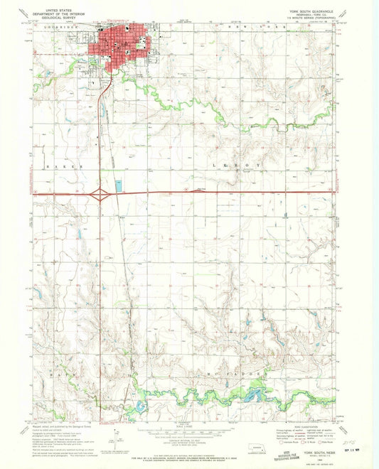 1969 York South, NE - Nebraska - USGS Topographic Map