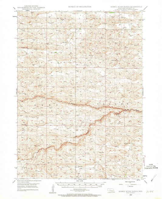1947 Dismal River Ranch, NE - Nebraska - USGS Topographic Map