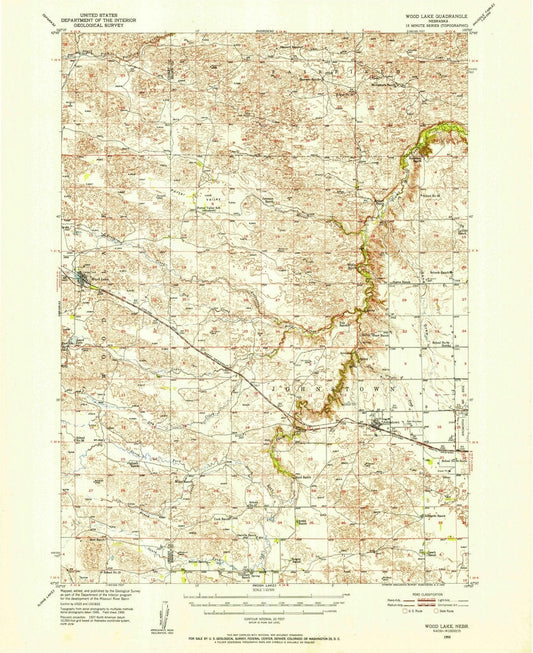 1950 Wood Lake, NE - Nebraska - USGS Topographic Map