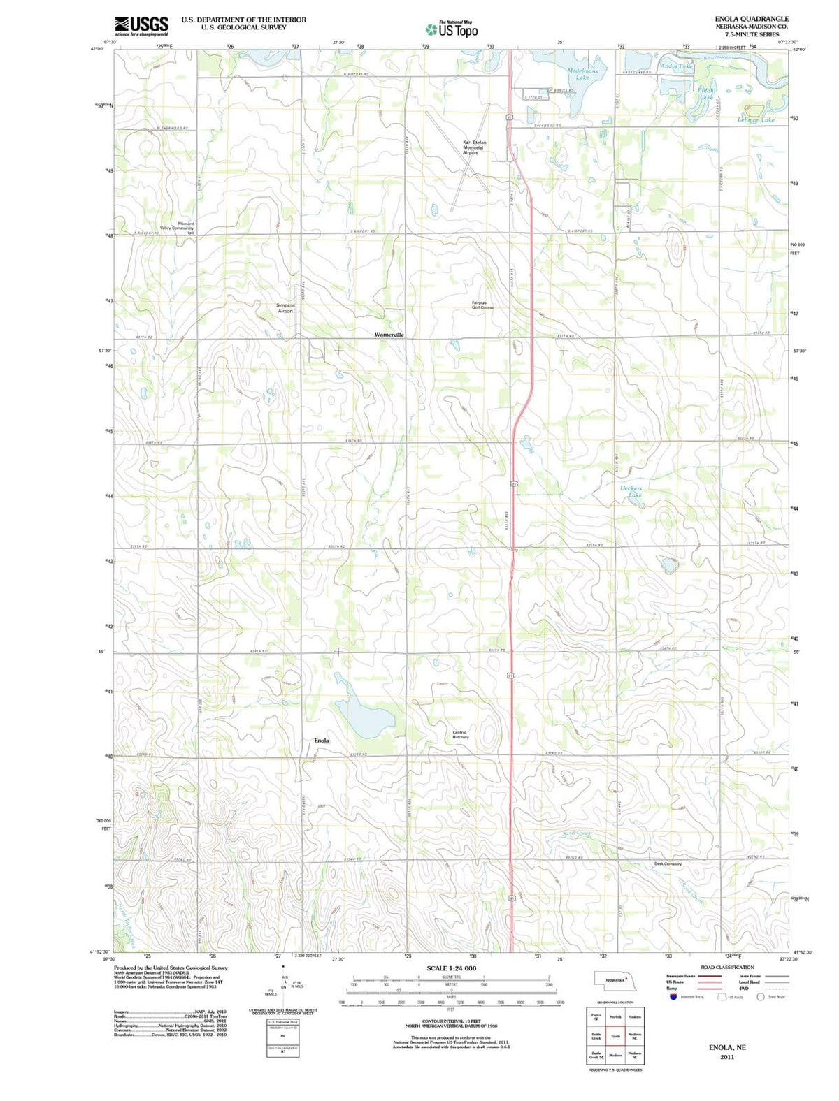 2011 Enola, NE - Nebraska - USGS Topographic Map