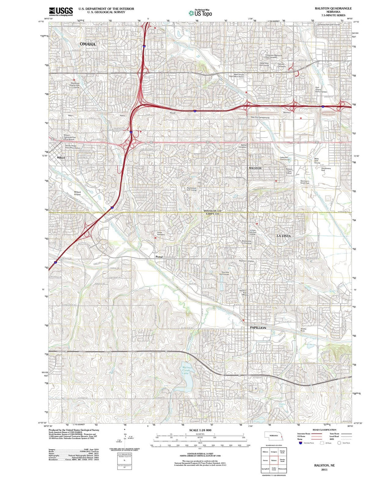 2011 Ralston, NE - Nebraska - USGS Topographic Map