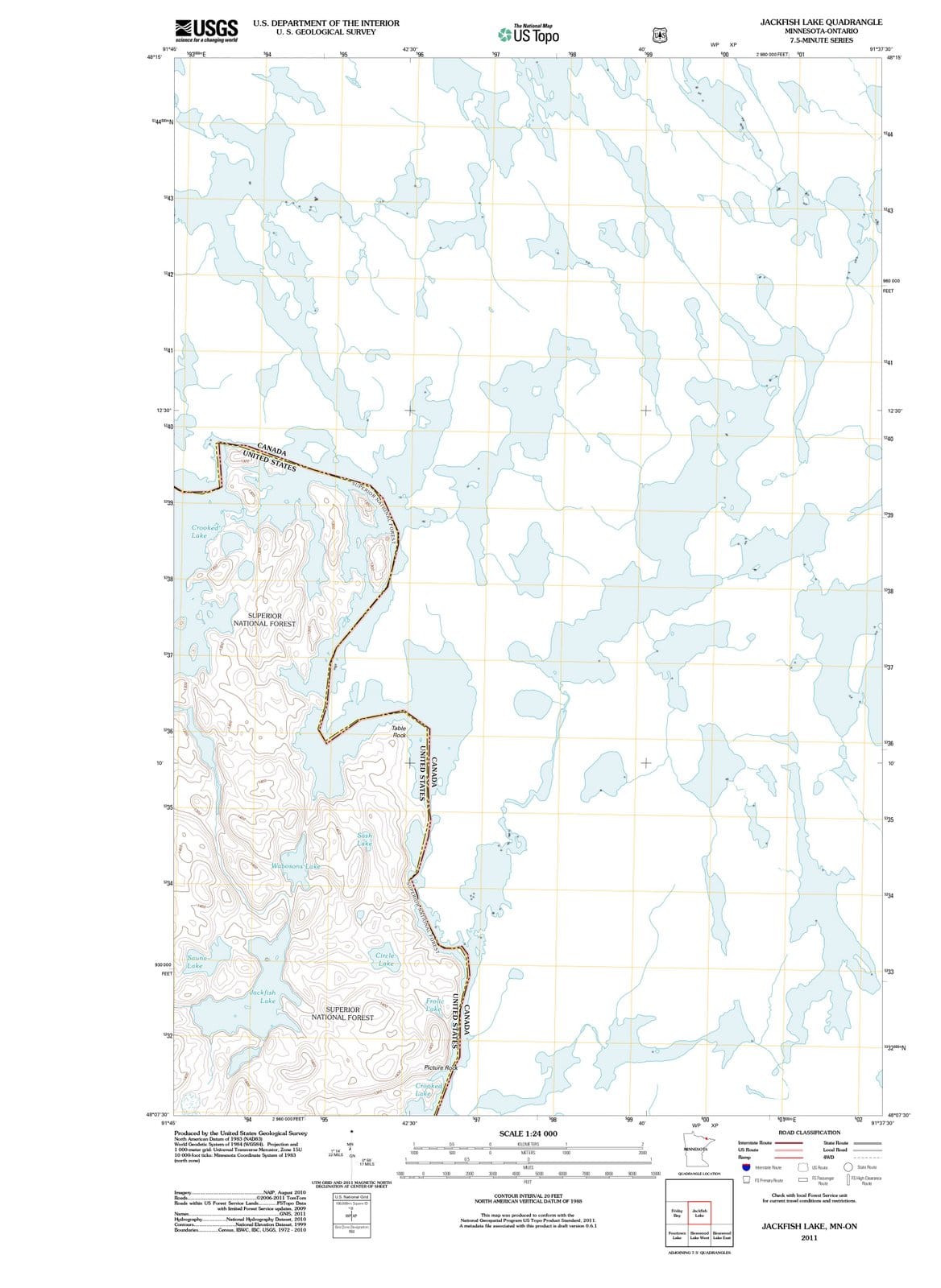 2011 Jackfish Lake, MN - Minnesota - USGS Topographic Map