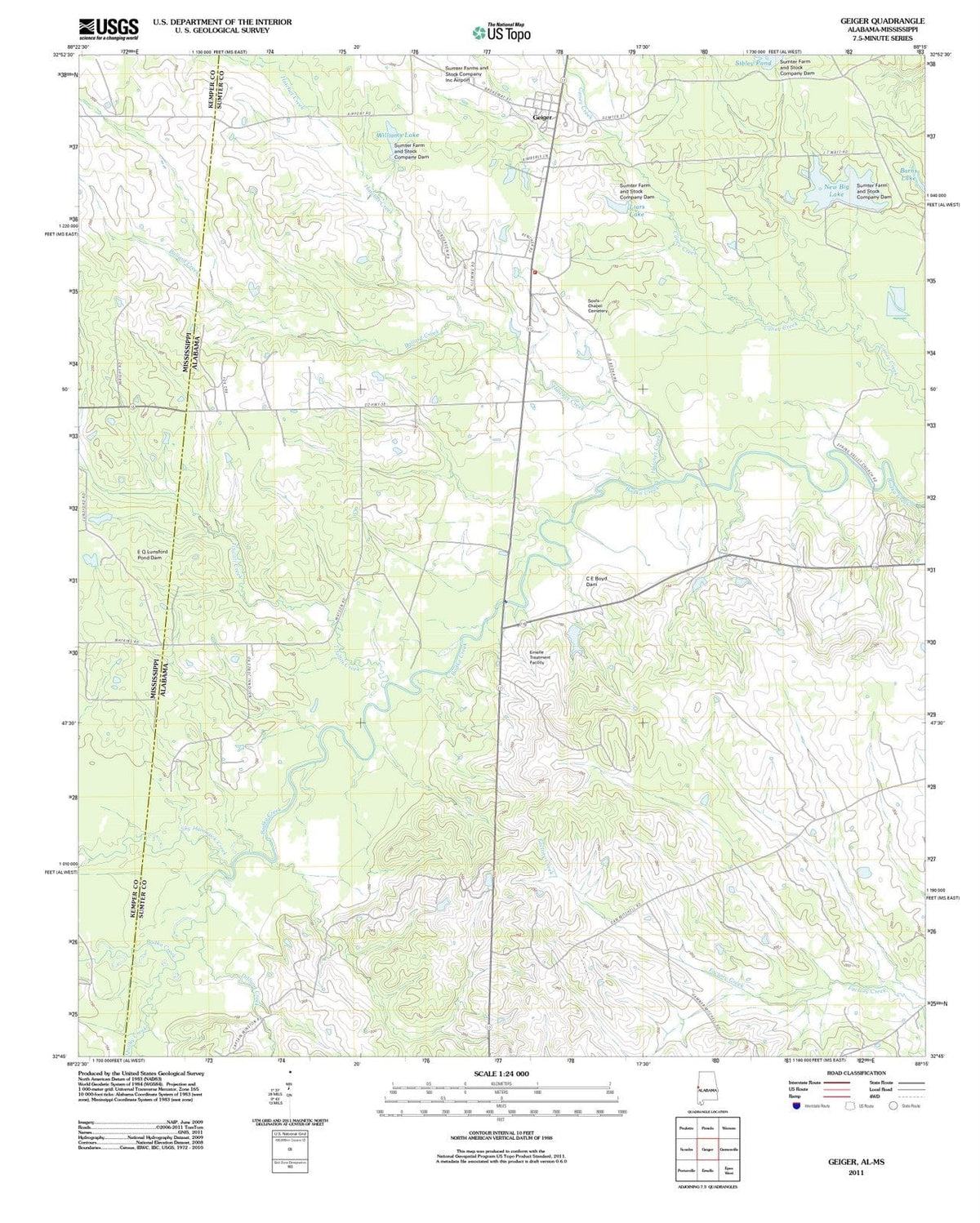 2011 Geiger, AL - Alabama - USGS Topographic Map
