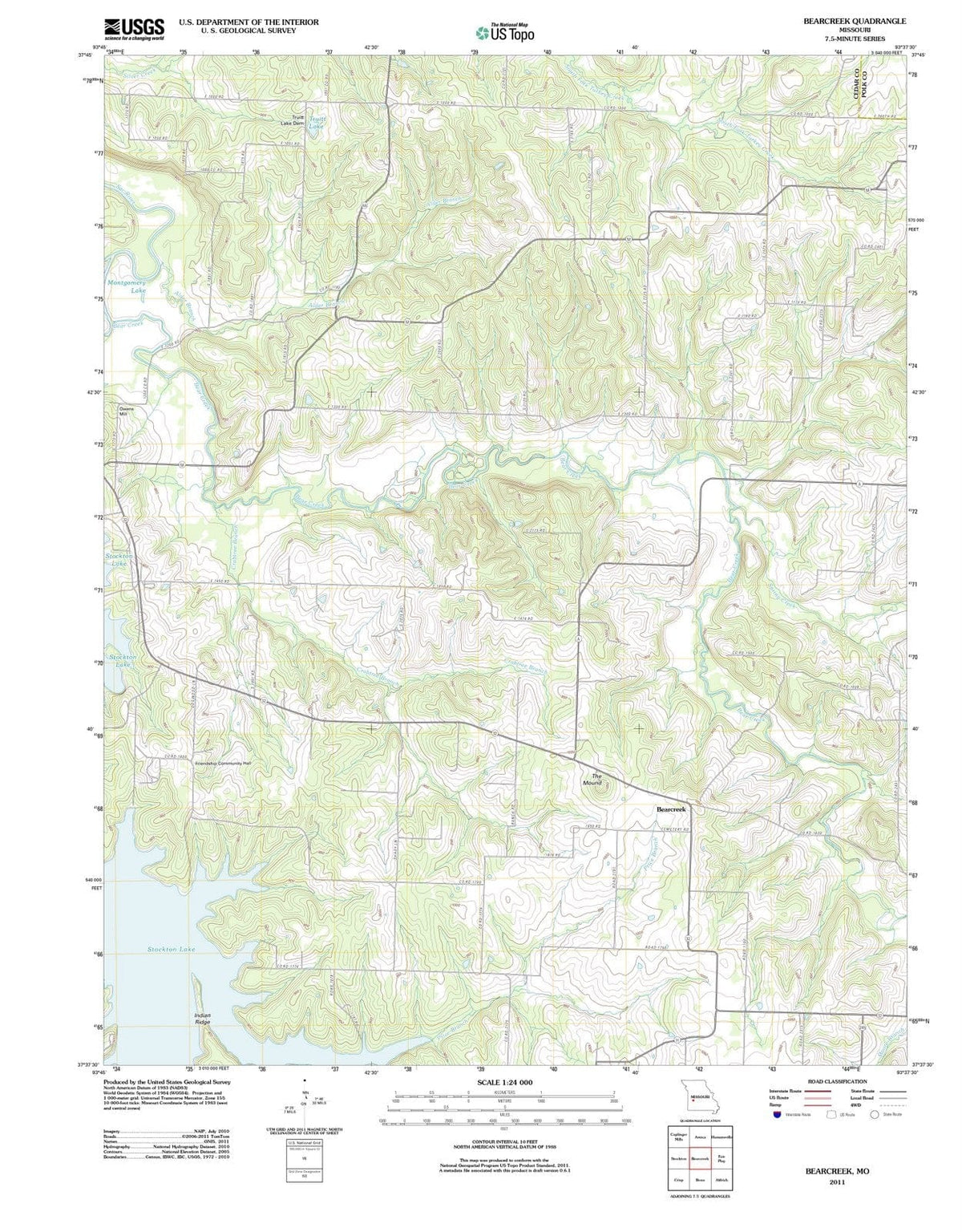 2011 Bearcreek, MO - Missouri - USGS Topographic Map