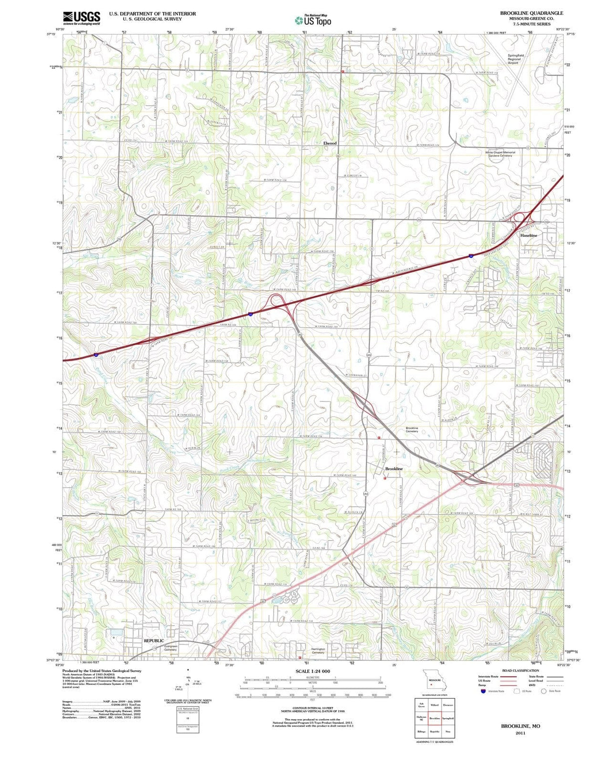 2011 Brookline, MO - Missouri - USGS Topographic Map
