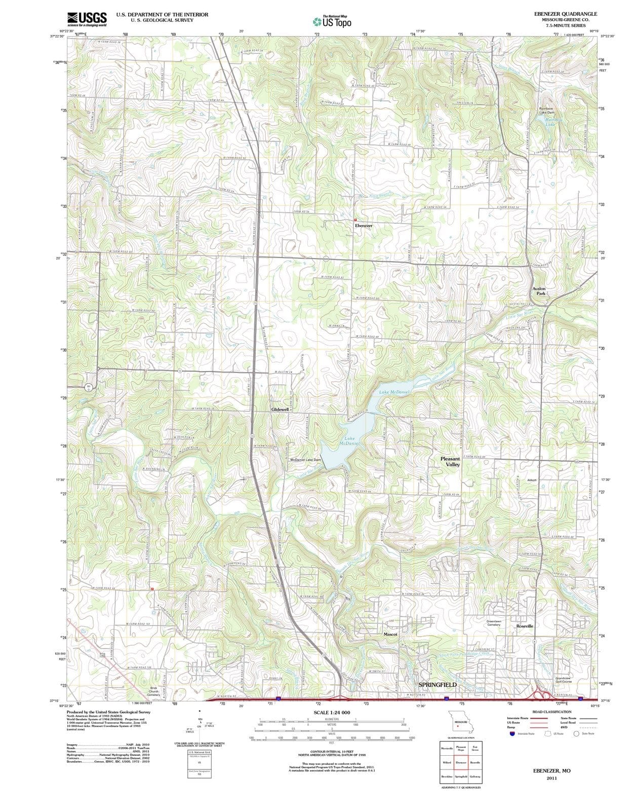 2011 Ebenezer, MO - Missouri - USGS Topographic Map