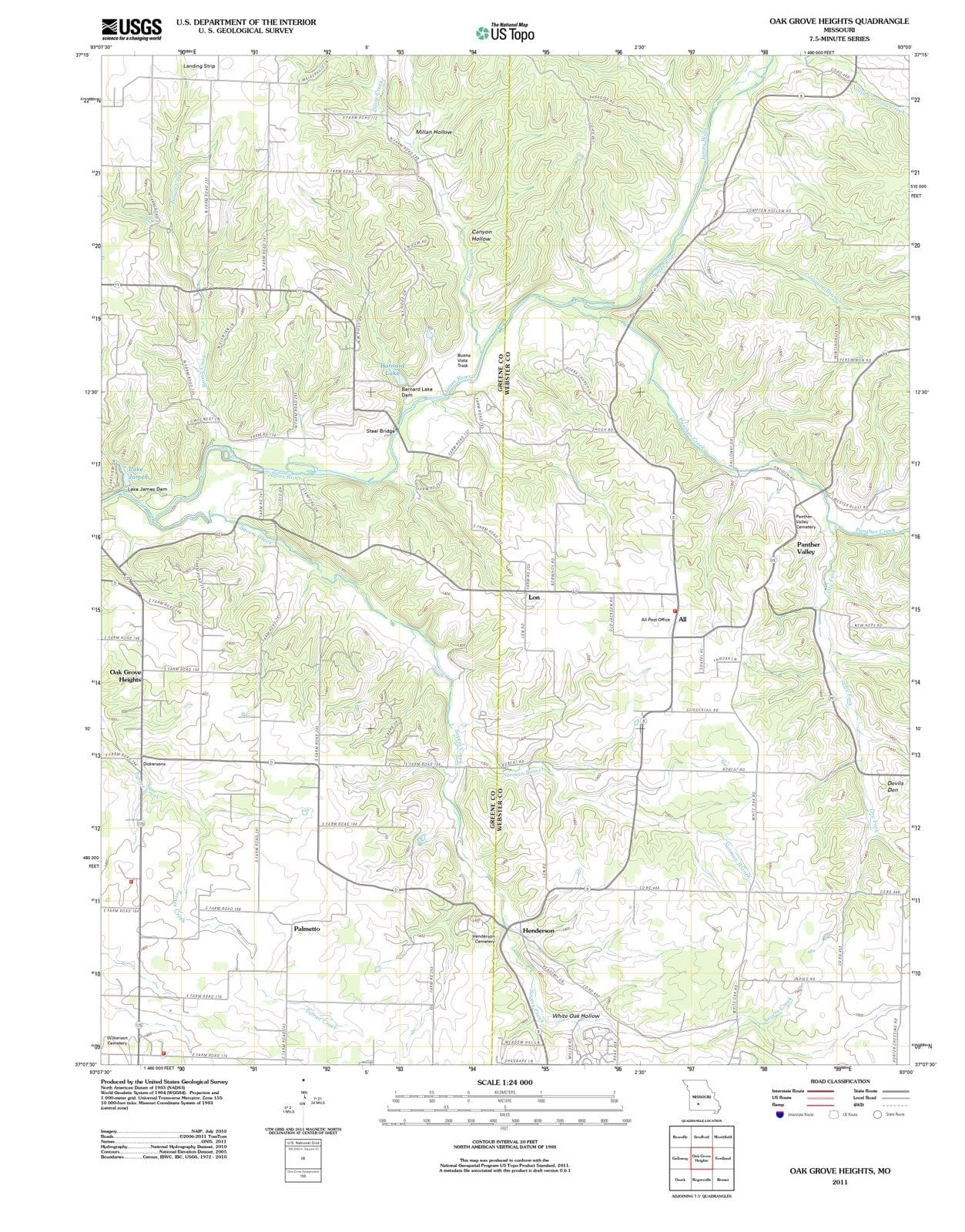 2011 Oak Grove Heights, MO - Missouri - USGS Topographic Map