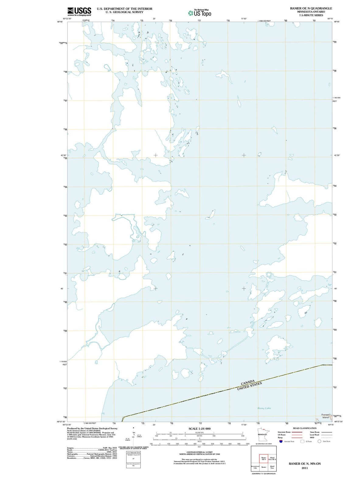 2011 Ranier, MN - Minnesota - USGS Topographic Map