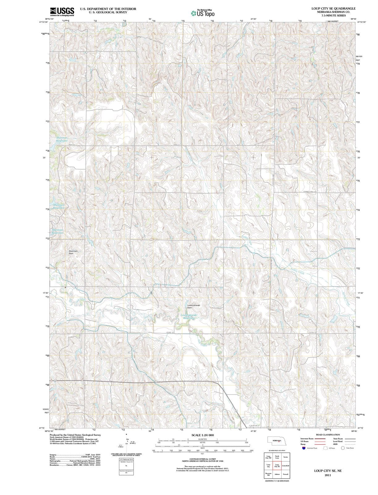 2011 Loup City, NE - Nebraska - USGS Topographic Map v3