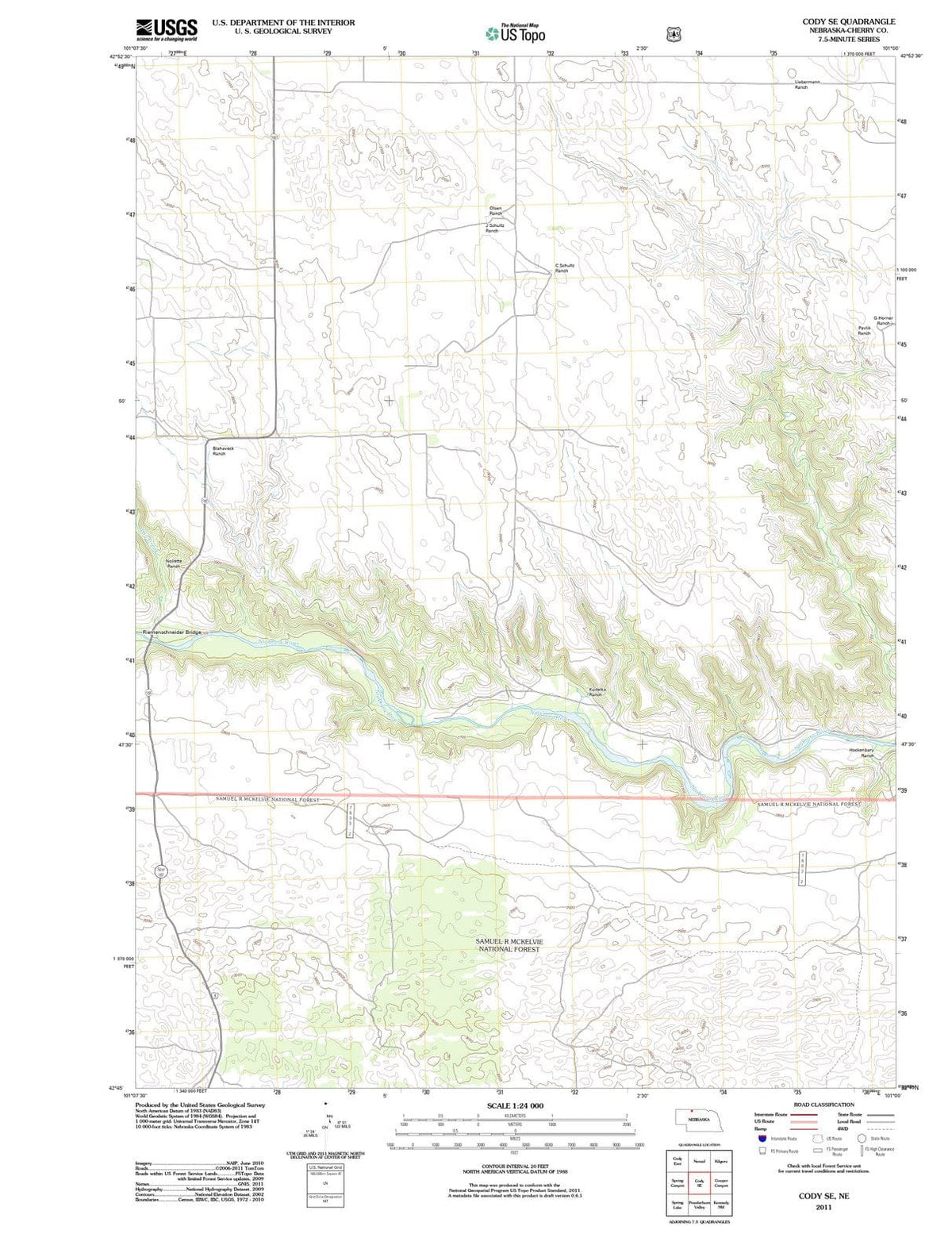 2011 Cody, NE - Nebraska - USGS Topographic Map